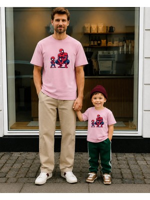 Lorvex Babalar Günü Baba Çocuk Kombin Oversize Tişört %100 Pamuk Baskılı T-Shirt (Kombin Için 2 Adet Sipariş Verilmelidir)