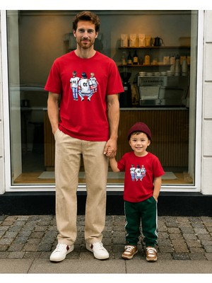 Lorvex Babalar Günü Baba Oğul Kombin Tişört Oversize %100 Pamuk Baskılı T-Shirt (Kombin Için 2 Adet Sipariş Verilmelidir)