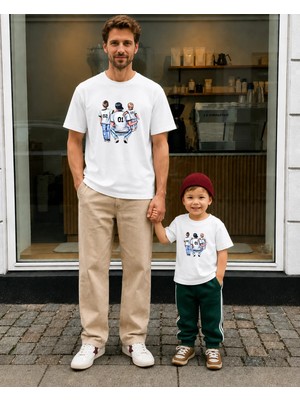 Lorvex Babalar Günü Baba Oğul Kombin Tişört Oversize %100 Pamuk Baskılı T-Shirt (Kombin Için 2 Adet Sipariş Verilmelidir)
