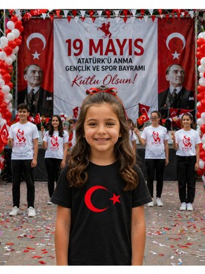Lorvex 19 Mayıs Atatürk Gençlik Bayramı Tişört %100 Pamuk Oversize Unisex Baskılı Rahat Kalıp