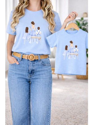 Lorvex Anne Kız Kombin Oversize Tişört Twin T-Shirt %100 Pamuk Rahat Kalıp
