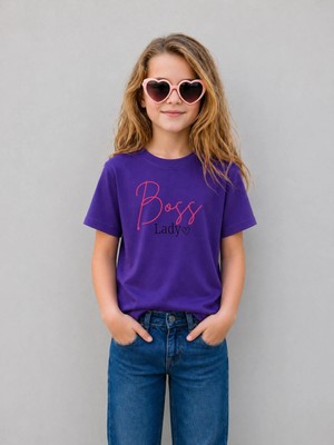 Lorvex Kız Çocuk Tişört %100 Pamuklu Baskılı Rahat Kalıp Yazlık T-Shirt