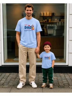 Lorvex Babalar Günü Baba Çocuk Kombin Oversize Tişört %100 Pamuk Baskılı T-Shirt (Kombin Için 2 Adet Sipariş Verilmelidir)