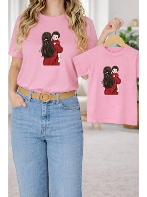 Lorvex Tişört Anne Kız Çocuk Kombin Oversize – Anne & Çocuk Twin Baskılı T-Shirt