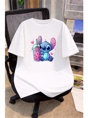 Lorvex Oversize Çocuk Genç Tişört %100 Pamuk Baskılı Rahat Kalıp Günlük Şık T-Shirt