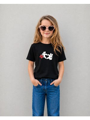 Lorvex Kız Çocuk Tişört %100 Pamuklu Baskılı Rahat Kalıp Yazlık T-Shirt