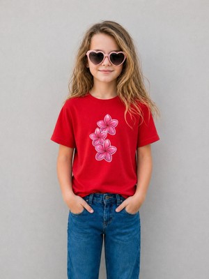 Lorvex Kız Çocuk Tişört %100 Pamuklu Baskılı Rahat Kalıp Yazlık T-Shirt