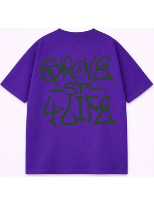 Lorvex T-Shirt Oversize Unısex %100 Pamuklu Rahat Kalıp Baskılı Tişört