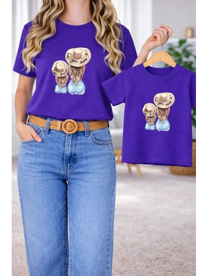 Lorvex Tişört Anne Kız Çocuk Kombin Oversize – Anne & Çocuk Twin Baskılı T-Shirt