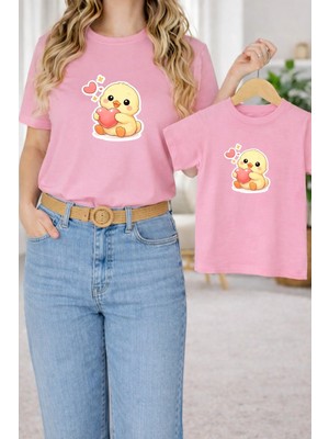 Lorvex Tişört Anne Kız Çocuk Kombin Oversize – Anne & Çocuk Twin Baskılı T-Shirt