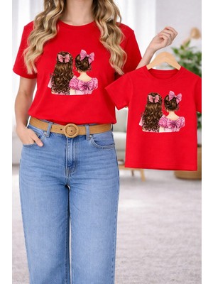 Lorvex Anne Kız Kombin Oversize Tişört Twin T-Shirt %100 Pamuk Rahat Kalıp