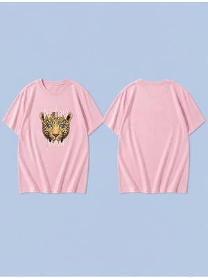 Lorvex Jaguar Eyes Baskılı %100 Pamuk Oversize Unisex Tişört Rahat Kesim T-Shirt