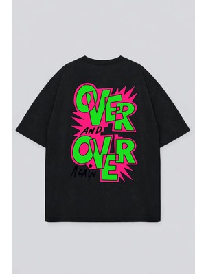 Lorvex Unisex Oversize Tişört %100 Pamuklu Baskılı T-Shirt Rahat Kalıp Günlük Şık Kombin