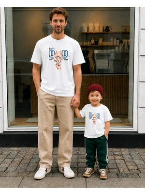 Lorvex Babalar Günü Baba Oğul Kombin Tişört Oversize %100 Pamuk Baskılı T-Shirt (Kombin Için 2 Adet Sipariş Verilmelidir)