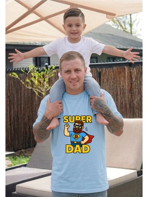 Lorvex Babalar Günü Konsept-Süper Baba Tişört Oversize %100 Pamuk T-Shirt