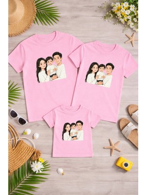Lorvex Anne Baba Çocuk Kombin Tişört Pamuklu Oversize Aile Kombini T-Shirt (Ürünler Tekli Satılmaktadır)