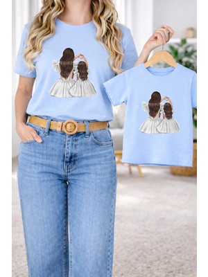 Lorvex Anne Kız Kombin Oversize Tişört Twin T-Shirt %100 Pamuk Rahat Kalıp