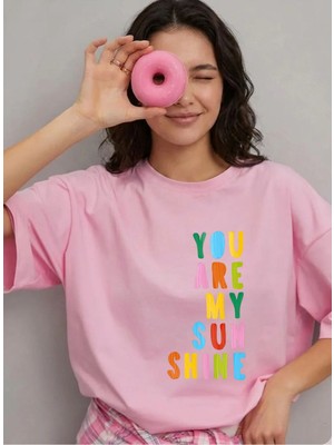 Lorvex T-Shirt Oversize %100 Pamuklu Anneler Günü Özel-You Are My Shine Baskılı Tişört