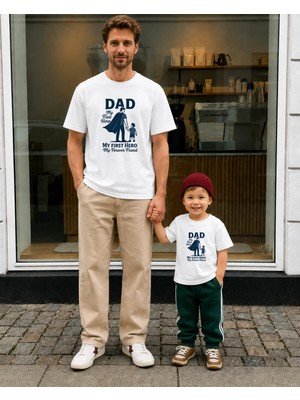 Lorvex Babalar Günü Baba Oğul Kombin Tişört Oversize %100 Pamuk Baskılı T-Shirt (Kombin Için 2 Adet Sipariş Verilmelidir)
