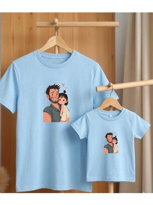 Lorvex Babalar Günü Konsept-Baba Çocuk Kombin Tişört Oversize %100 Pamuk T-Shirt (Kombin Için 2’li Sipariş Verilmelidir)