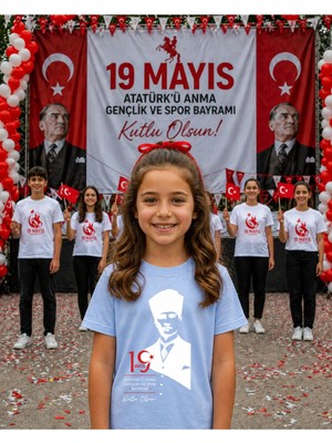 Lorvex 19 Mayıs Atatürk Gençlik Bayramı Tişört %100 Pamuk Oversize Unisex Baskılı Rahat Kalıp