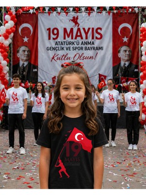 Lorvex 19 Mayıs Atatürk Gençlik Bayramı Tişört %100 Pamuk Oversize Unisex Baskılı Rahat Kalıp