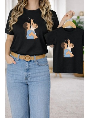 Lorvex Tişört Anne Kız Çocuk Kombin Oversize – Anne & Çocuk Twin Baskılı T-Shirt