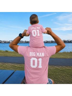 Lorvex Baba Oğul Kombin Tişört Oversize %100 Pamuk Aile Kombini Rahat Kalıp Erkek T-Shirt (Kombin Için 2’li Sipariş Verilmelidir)
