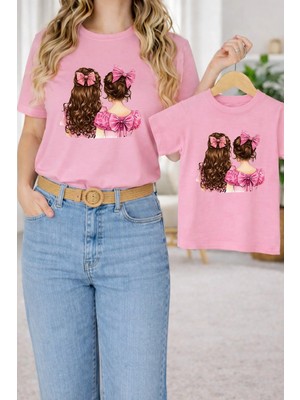 Lorvex Anne Kız Kombin Oversize Tişört Twin T-Shirt %100 Pamuk Rahat Kalıp