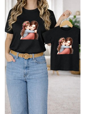 Lorvex Anne Kız Kombin Oversize Tişört Twin T-Shirt %100 Pamuk Rahat Kalıp
