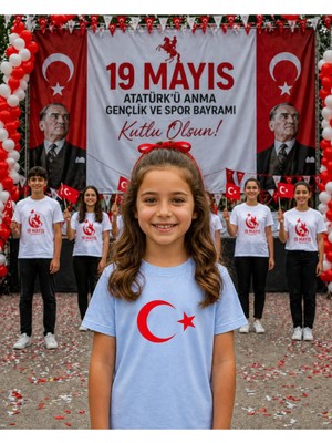 Lorvex 19 Mayıs Atatürk Gençlik Bayramı Tişört %100 Pamuk Oversize Unisex Baskılı Rahat Kalıp