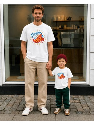 Lorvex Babalar Günü Baba Oğul Kombin Tişört Oversize %100 Pamuk Baskılı T-Shirt (Kombin Için 2 Adet Sipariş Verilmelidir)