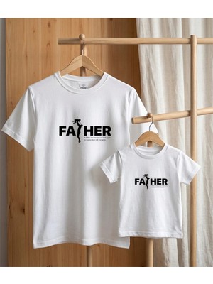 Lorvex Babalar Günü Konsept-Baba Çocuk Kombin Tişört Oversize %100 Pamuk T-Shirt (Kombin Için 2’li Sipariş Verilmelidir)