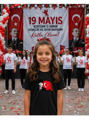 Lorvex 19 Mayıs Atatürk Gençlik Bayramı Tişört %100 Pamuk Oversize Unisex Baskılı Rahat Kalıp