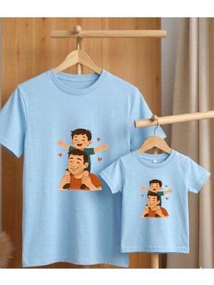 Lorvex Babalar Günü Konsept-Baba Oğul Kombin Tişört Oversize %100 Pamuk T-Shirt (Kombin Için 2’li Sipariş Verilmelidir)