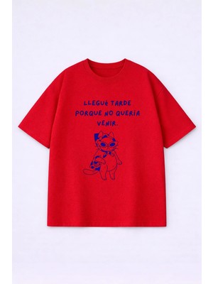 Lorvex T-Shirt Oversize Unısex %100 Pamuklu Rahat Kalıp Baskılı Tişört
