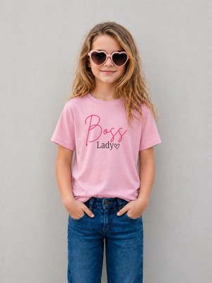 Lorvex Kız Çocuk Tişört %100 Pamuklu Baskılı Rahat Kalıp Yazlık T-Shirt