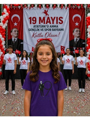 Lorvex 19 Mayıs Atatürk Gençlik Bayramı Tişört %100 Pamuk Oversize Unisex Baskılı Rahat Kalıp