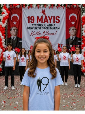 Lorvex 19 Mayıs Atatürk Gençlik Bayramı Tişört %100 Pamuk Oversize Unisex Baskılı Rahat Kalıp