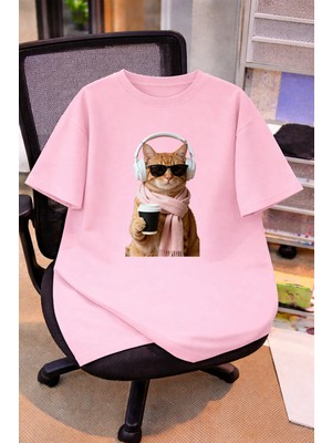 Lorvex Oversize Çocuk Genç Tişört %100 Pamuk Baskılı Rahat Kalıp Günlük Şık T-Shirt