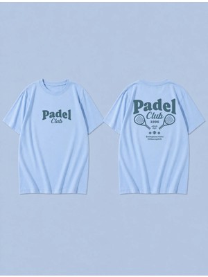 Lorvex Padel Club Tennıs Baskılı %100 Pamuk Oversize Unisex Tişört Rahat Kesim T-Shirt