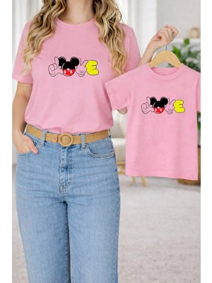 Lorvex Tişört Anne Kız Çocuk Kombin Oversize – Anne & Çocuk Twin Baskılı T-Shirt