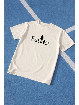 Lorvex Baba Tişört Babalar Günü Oversize %100 Pamuk Baskılı Erkek T-Shirt Rahat Kalıp