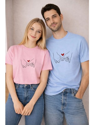 Lorvex T-Shirt Çift Kombin Valentine’s Day 14 Şubat Sevgililer Günü 2’li Unisex Sonsuza Kadar Baskılı