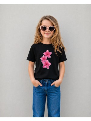 Lorvex Kız Çocuk Tişört %100 Pamuklu Baskılı Rahat Kalıp Yazlık T-Shirt