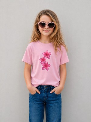 Lorvex Kız Çocuk Tişört %100 Pamuklu Baskılı Rahat Kalıp Yazlık T-Shirt