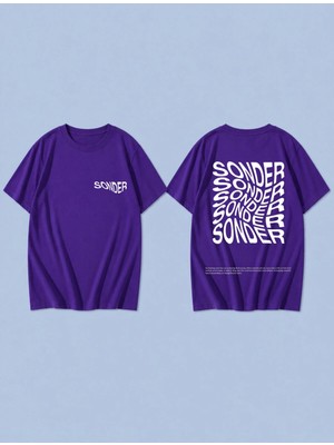Lorvex Sonder White Baskılı %100 Pamuk Oversize Unisex Tişört Rahat Kesim T-Shirt