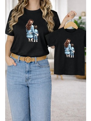 Lorvex Tişört Anne Erkek Çocuk Kombin Oversize – Anne & Çocuk Twin Baskılı T-Shirt
