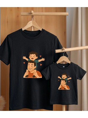 Lorvex Babalar Günü Konsept-Baba Oğul Kombin Tişört Oversize %100 Pamuk T-Shirt (Kombin Için 2’li Sipariş Verilmelidir)