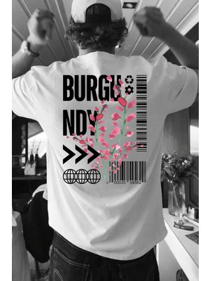 Lorvex T-Shirt Rahat Kalıp %100 Pamuklu Oversize Burgu Baskılı Tişört